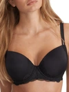 Camio Mio Lightly Lined Demi Bra In Black On Black