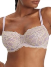 Camio Mio Lace Unlined Side Support Bra In Lavender,sulphur