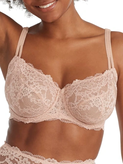 Camio Mio Lace Unlined Side Support Bra In Hazel,barely There