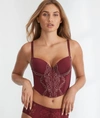 Camio Mio Lightly Lined Bustier In Maroon Banner