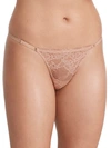 Camio Mio Adjustable Lace G-string In Hazel