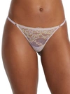 Camio Mio Adjustable Lace G-string In Lavender,sulphur