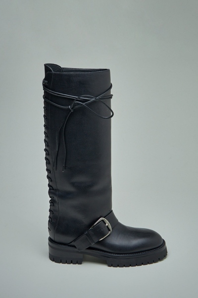 Ann Demeulemeester Ans Knee-high Leather Boots In Black