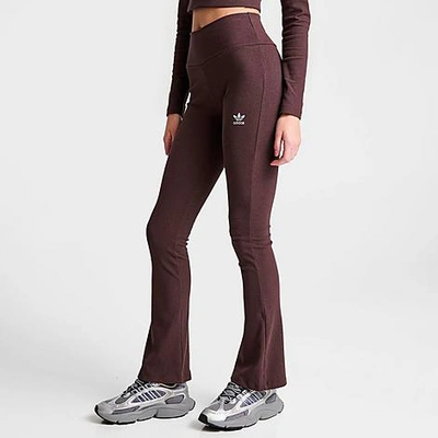 Adidas Originals Adidas Women's Essentials Rib Flared Pants In Brown