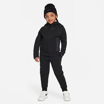 Nike Sportswear Tech Fleece Full-zip Set Little Kids 2-piece Hoodie Set In Black
