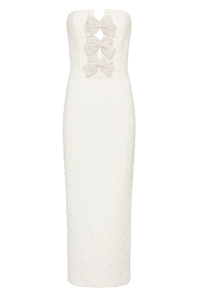 Rebecca Vallance -  Ophelia Midi Dress  - Size 12 In Ivory