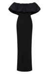 Rebecca Vallance Danielle Off-shoulder Gown In Black