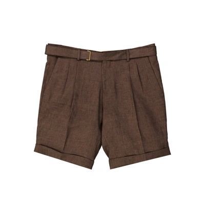 Briglia 1949 Linen Shorts In Brown
