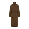 Lemaire Long Belted Coat In Dark_squirrel