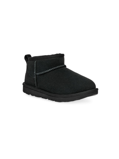 Ugg Kids' Classic Ultra Mini Sheepskin Ankle Boots 7-10 Years In Black