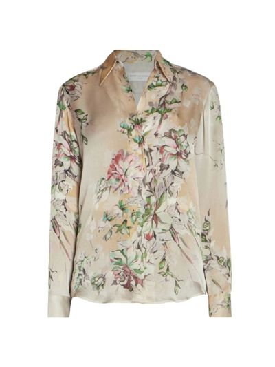 Dries Van Noten Women's Celindas Floral Silk Button-front Shirt In Ecru