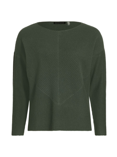Elie Tahari Women's Ribbed Cashmere Pullover Sweater In Emerald