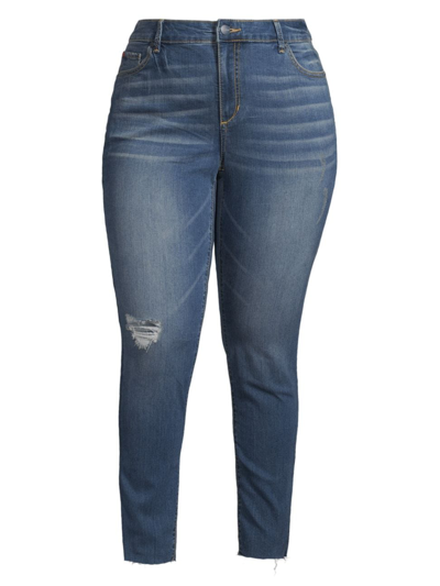 Slink Jeans, Plus Size Women's High-rise Skinny Jeans In Kamryn