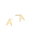Saks Fifth Avenue Women's 14k Yellow Gold Initial Stud Earrings In Initial A