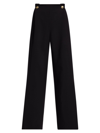 Rosetta Getty Women's Wide-leg Wool-blend Pants In Black
