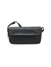 Il Bisonte Women's Studio Medium Metallic Leather Shoulder Bag In Nero