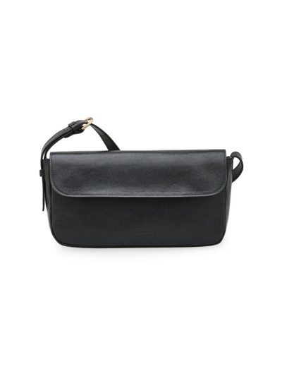 Il Bisonte Women's Studio Medium Metallic Leather Shoulder Bag In Nero
