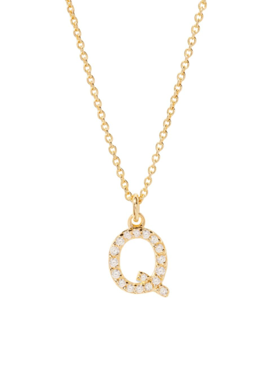 Brook & York Women's Blaire 14k-yellow-gold Vermeil & 0.3-0.11 Tcw Diamond Initial Pendant Necklace In Initial Q