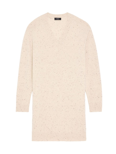 Theory Women's Donegal Wool-blend Sweater Minidress In Cream Multi