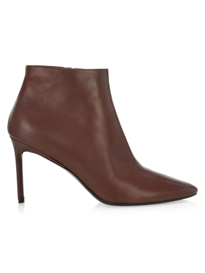 Co Women's Pointed Leather Ankle Boots In Brown