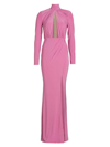 MICHAEL COSTELLO COLLECTION WOMEN'S PISCES DRAPED JERSEY CUT-OUT GOWN