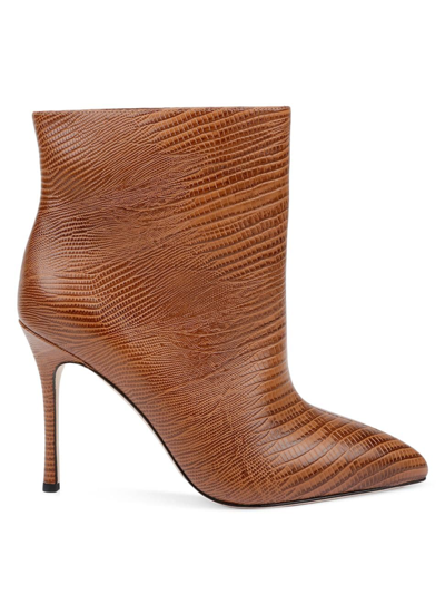 L Agence Mariette Bootie In Tan Lizard