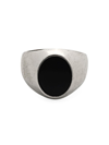 DEGS & SAL MEN'S STERLING SILVER SMOOTH SIGNET RING WITH BLACK ONYX STONE
