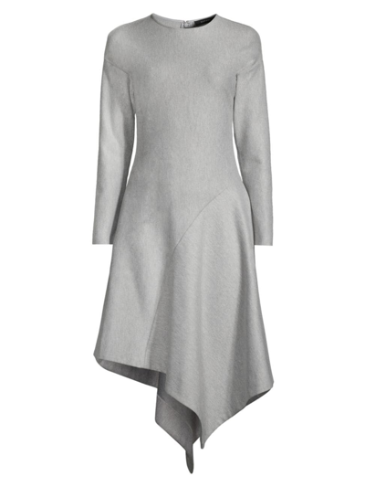 Natori Asymmetric A-line Jersey Midi Dress In Grey