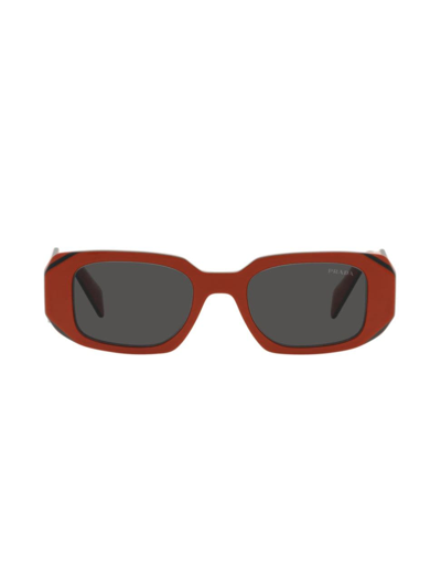 Prada Men's 49mm Square Sunglasses In Orange