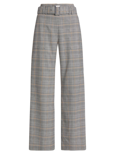 Elie Tahari Women's Angie Belted Plaid Wide-leg Pants In Angie Plaid