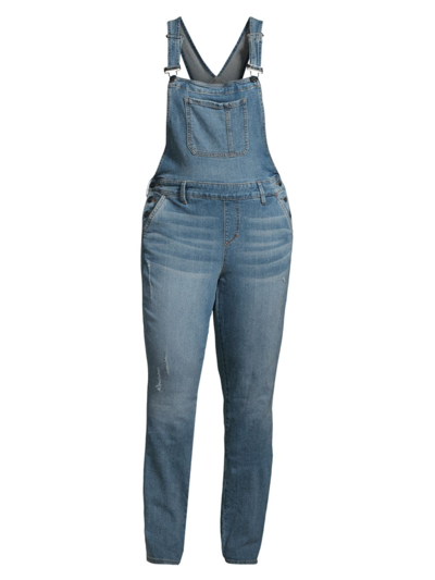 Slink Jeans, Plus Size Women's Naomi Straight-leg Denim Overalls