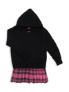 OFF-WHITE LITTLE GIRL'S & GIRL'S OFF STAMP CHECK HOODIE DRESS