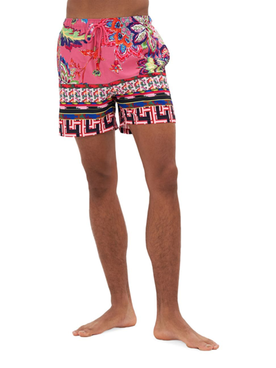 Hotel Franks By Camilla Men's Printed Mid-length Board Shorts In Rome Retro