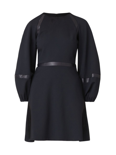 Shoshanna Elsy Blouson-sleeve A-line Mini Dress In Ink