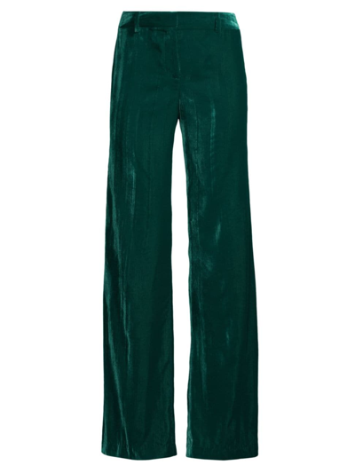 Ungaro Women's Tyson Crinkled Velvet Pants In Jade