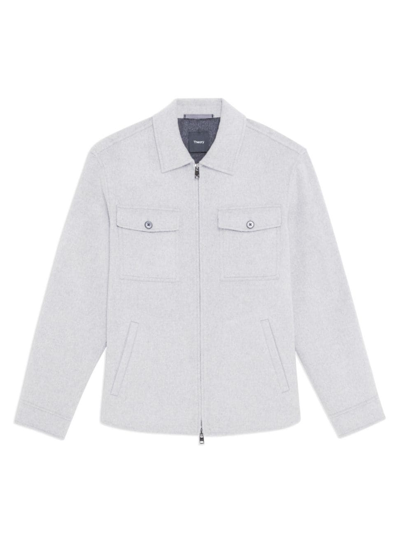 Theory Vena Wool & Cashmere Jacket In Light Gray Melange