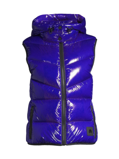 Moose Knuckles Women's Park Glossy Down Vest In Cobalt