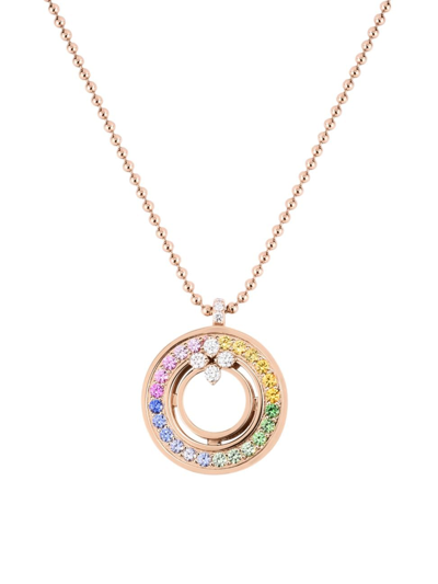 Roberto Coin Women's Love In Verona 18k Rose Gold & Multi-gemstone Pendant Necklace