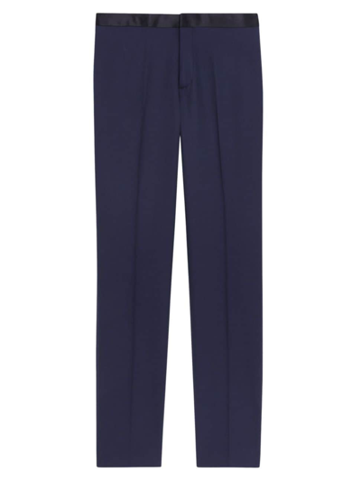 Theory Men's Mayer Wool Tuxedo Pants In Baltic