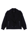 Maje Double Breasted Oversize Wool Blend Jacket In Black