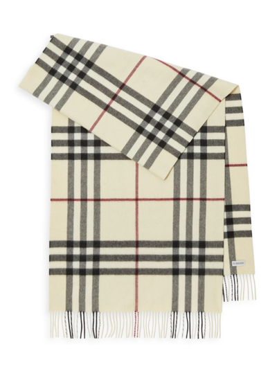 Burberry Check-pattern Cashmere Scarf In Stone