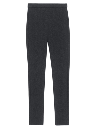 Theory High-waist Cropped Ponte Leggings In Charcoal Melange
