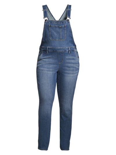 Slink Jeans, Plus Size Women's Josephine Straight-leg Denim Overalls