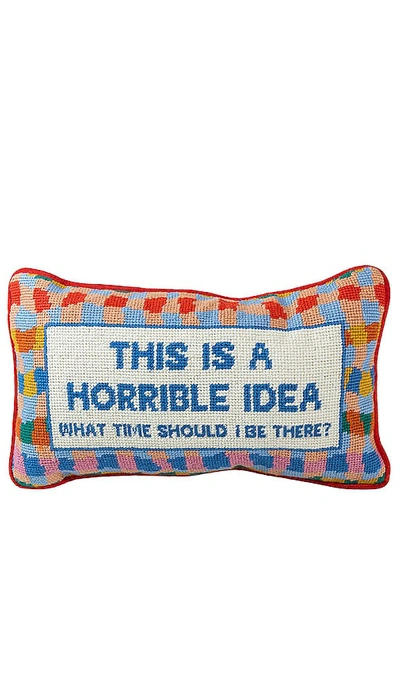 Furbish Studio Horrible Idea Needlepoint Pillow In N,a