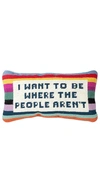 Furbish Studio I Want To Be Where The People Aren't Needlepoint Pillow In N,a