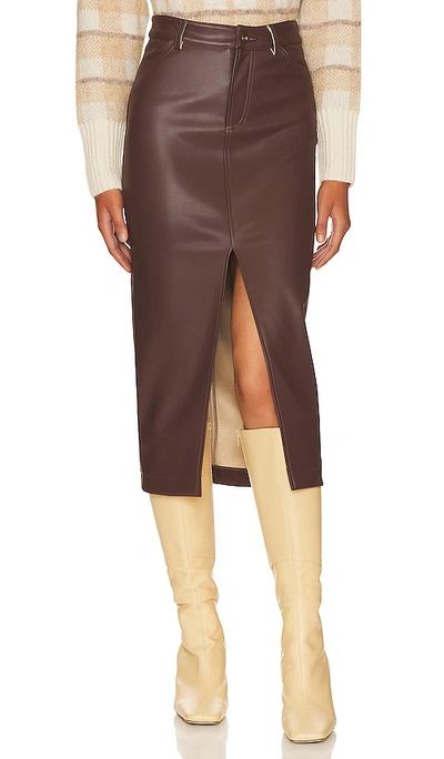 Heartloom Jae Faux Leather Skirt In Mocha