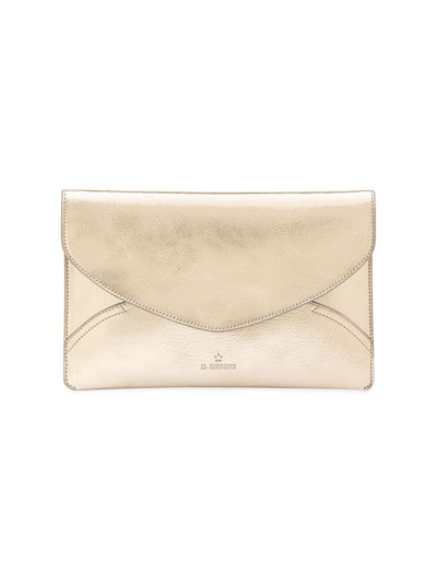 Il Bisonte Women's Esperia Medium Leather Clutch In Platino