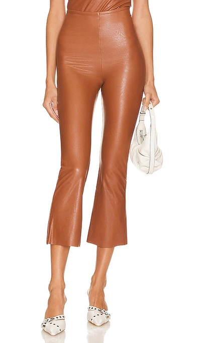 Commando Faux Leather Cropped Flare-leg Pants In Cocoa