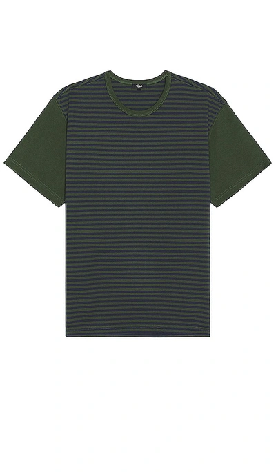Rails Sato Short Sleeve T-shirt In Evergreen & Navy Stripe