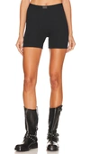 Lunya Soft Modal Rib Boyshort In Immersed Black